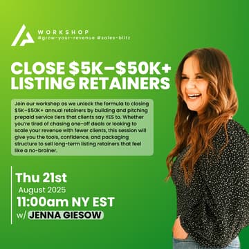 Cover Image for The Revenue Accelerator: Close $5K–$50K+ Listing Retainers: Annual Prepaid Tiers