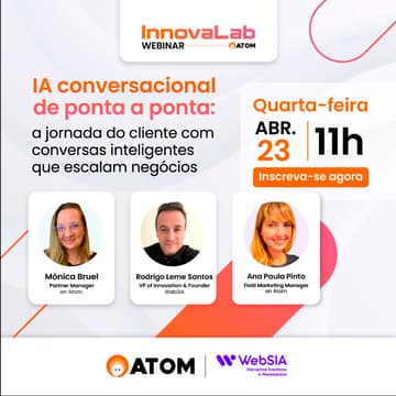 Cover Image for Webinar | IA conversacional de ponta a ponta: a jornada do cliente com conversas inteligentes que escalam negócios