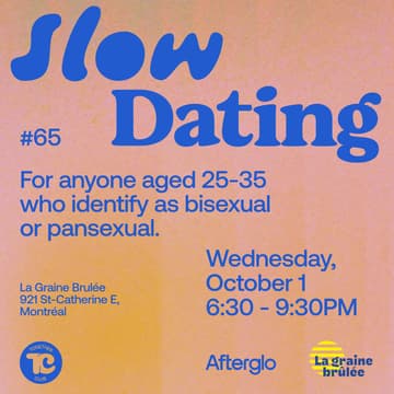 Cover Image for Slow Dating #65 (Bi/Pan 25-35) 💚