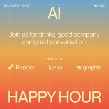 Cover Image for AI Happy Hour @ SPIN SF | Render x Exa x Greptile