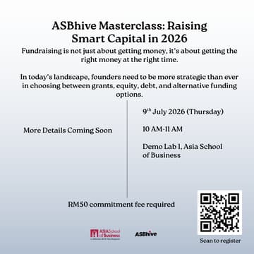 Cover Image for ASBhive Masterclass : Raising Smart Capital in 2026