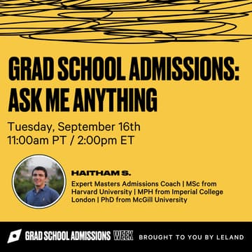 Cover Image for Grad School Admissions: Ask Me Anything