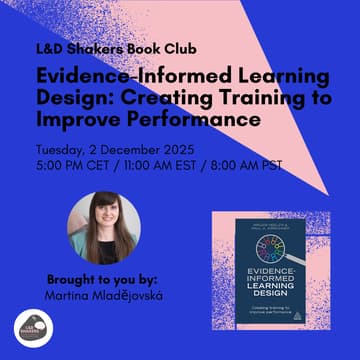 Cover Image for L&D Shakers Bookclub: Evidence-Informed Learning Design