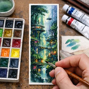 Cover Image for Amateur Art Hour: Watercolor Bookmarks