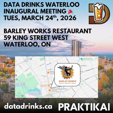 Cover Image for Data Drinks Waterloo - Inaugural MEETING 🍻