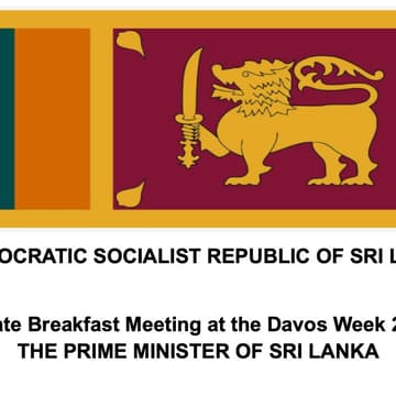 Cover Image for Private Breakfast Meeting - THE PRIME MINISTER OF SRI LANKA