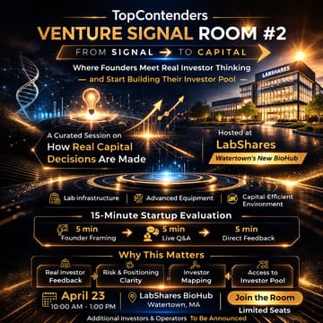 Cover Image for A high-signal founder × investor session focused on  feedback, warm intros, and fundraising readiness—powered by the Venture Signal Room