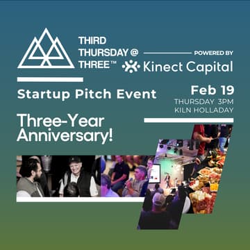 Cover Image for Third Thursday @ Three, Three-Year Anniversary: Startup Pitch Event