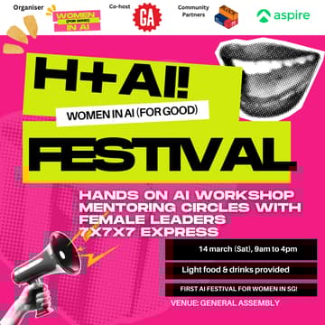 Cover Image for H+AI! (a one day AI festival for women)