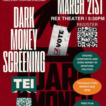 Cover Image for Dark Money Screening - Thompson Falls, MT