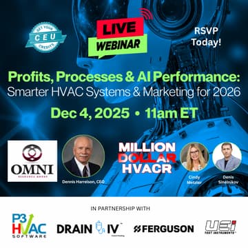 Cover Image for Live Webinar: Profits, Processes & AI Performance — Smarter HVAC Systems & Marketing for 2026