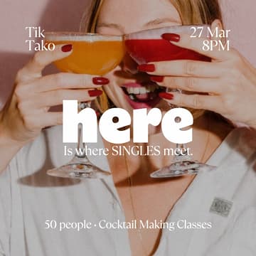 Cover Image for Cocktail Making HERE. Singles Only