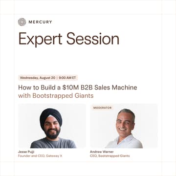 Cover Image for Expert Session: How to Build a $10M B2B Sales Machine with Bootstrapped Giants