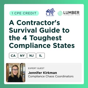 Cover Image for Webinar: A Contractor's Survival Guide to the 4 Toughest Compliance States (CA, NY, IL, NJ)