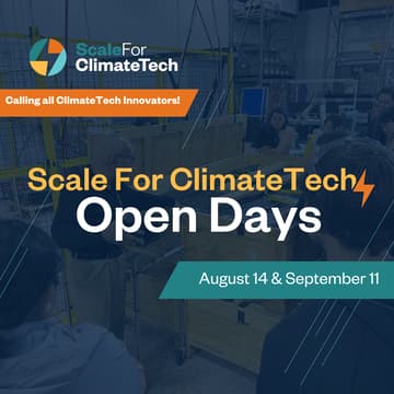 Cover Image for Scale For ClimateTech Open Day: August 14