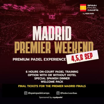 Cover Image for MADRID, SEPT 4 to 6, PREMIER CAMP from 395€ with FEDE VIVES