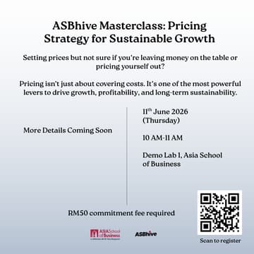 Cover Image for ASBhive Masterclass:Pricing Strategy for Sustainable Growth