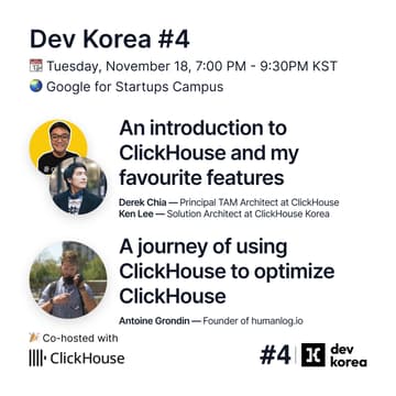 Cover Image for Dev Korea #4 with ClickHouse