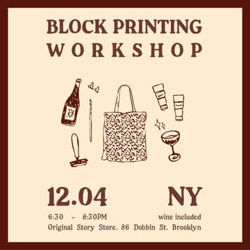 Cover Image for Block Printing Workshop: Create A Printed Tote