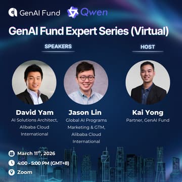 Cover Image for GenAI Fund Expert Series (Virtual) ft. Qwen