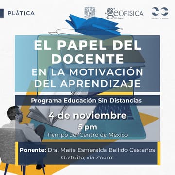 Cover Image for Plática El papel del docente en la motivación del aprendizaje