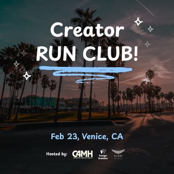 Cover Image for Creator Run Club (by Creators 4 Mental Health, Design Buddies, and Flight Effect)