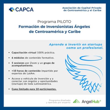 Cover Image for Programa PILOTO de Formación de Inversionistas Ángeles de Centroamérica y Caribe.