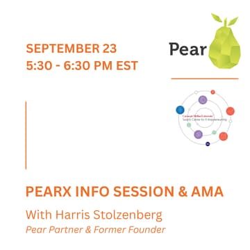 Cover Image for PearX Info Session & AMA with Harris Stolzenberg, Pear Partner & Former Founder