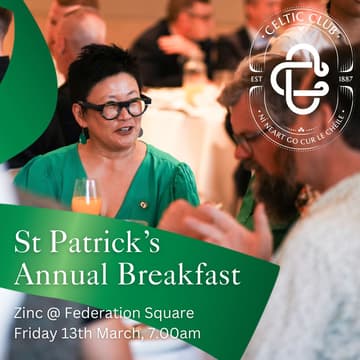 Cover Image for St Patrick's Annual Breakfast at Zinc