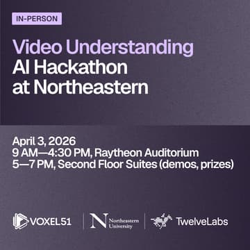 Cover Image for Video Understanding AI Hackathon at Northeastern – April 3, 2026