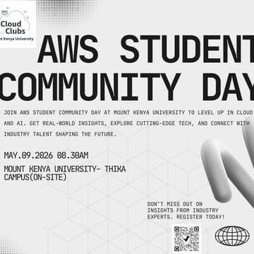 Cover Image for AWS STUDENT COMMUNITY MOUNT KENYA UNIVERSITY