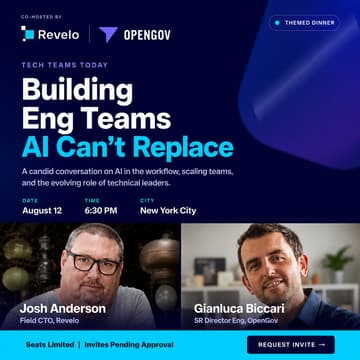 Cover Image for Tech Teams Today Dinner with Gianluca Biccari, Sr Director Eng @ OpenGov - NYC