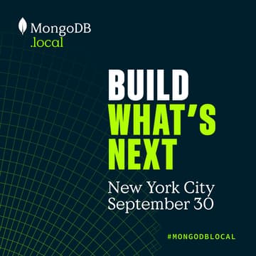 Cover Image for MongoDB.local NYC: For Founders Building What's Next