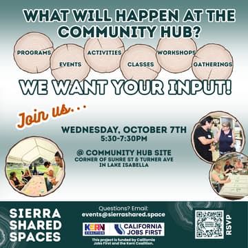 Cover Image for Help Co-Create Your Lake Isabella Community Hub