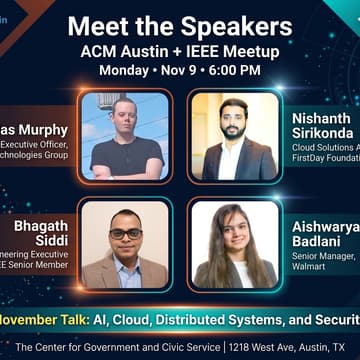 Cover Image for ACM/IEEE Austin Novemeber Tech Talks & Community Showcase