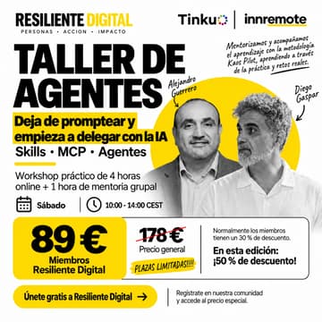 Cover Image for El nuevo entorno de trabajo con la IA:: CLAUDE COWORK Y CHAGPT WORK :: online (4h + 1h de mentoría comunitaria + 1 mes acceso premium)