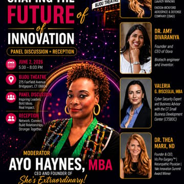 Cover Image for Women Shaping the Future of Innovation Panel Discussion + Cocktail Reception #CTTechWeek
