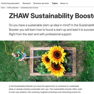 Cover Image for Energy & Environment Accelerator — ZHAW Sustainability Booster Kick-Off