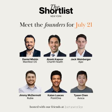 Cover Image for The Shortlist: July Founder Showcase