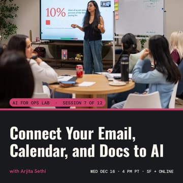 Cover Image for AI for Ops Lab: Connect Your Email, Calendar, and Docs to AI