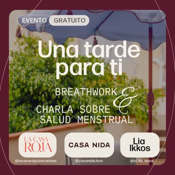 Cover Image for Una tarde para ti: Breathwork + Charla Salud Menstrual