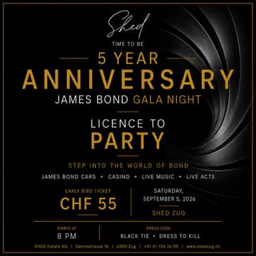 Cover Image for 5 YEARS OF SHED – THE JAMES BOND NIGHT