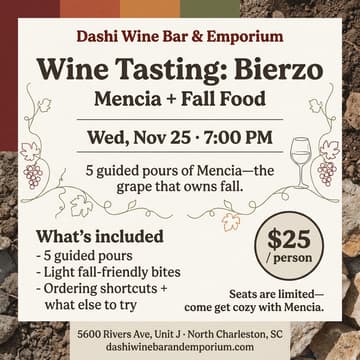 Cover Image for Wine Tasting: Bierzo (Mencía + Fall Food)