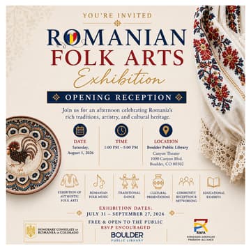 Cover Image for 🇷🇴 Romanian Folk Arts Exhibition Opening Reception