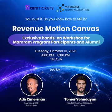 Cover Image for Revenue Motion Canvas - Exclusive hands-on Workshop | Mamram Alumni x Rainmakers
