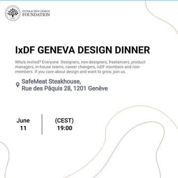 Cover Image for IxDF Geneva Design Dinner