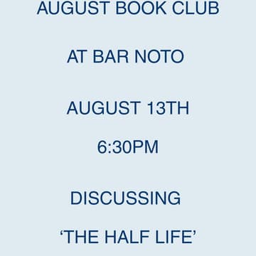 Cover Image for August Book Club - 'The Half Life'