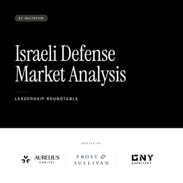 Cover Image for Israeli Defense M&A Analysis Launch - VIP Event