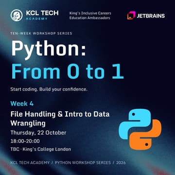 Cover Image for Python 0-1, Week 4: File Handling & Intro to Data Wrangling