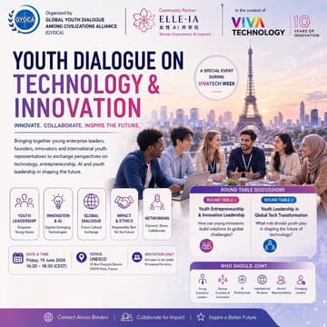 Cover Image for 🌍 Youth Dialogue on Technology & Innovation During VivaTech 2026 Week · Hosted by GYDCA & Community Partner: Elle·IA